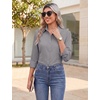 image:imageZeagoo Button Down Shirts for Women Wrinkle Free Long Sleeve Collared Dress Blouses Casual Work Office Tunics TopsGrey