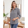 image:imageZeagoo Button Down Shirts for Women Wrinkle Free Long Sleeve Collared Dress Blouses Casual Work Office Tunics TopsGrey