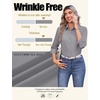 image:imageZeagoo Button Down Shirts for Women Wrinkle Free Long Sleeve Collared Dress Blouses Casual Work Office Tunics TopsGrey
