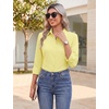 image:imageZeagoo Button Down Shirts for Women Wrinkle Free Long Sleeve Collared Dress Blouses Casual Work Office Tunics TopsYellow