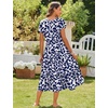 image:imageZeagoo Women Summer Midi A Line Dress Short Sleeve Casual Flowy Tiered Beach Long Sundress with Pockets 2026 Vacation TravelZw522