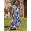 image:imageZeagoo Women Summer Midi A Line Dress Short Sleeve Casual Flowy Tiered Beach Long Sundress with Pockets 2026 Vacation TravelZw522