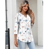 image:imageZeagoo Womens 34 Length Sleeve Tops V Neck Dressy Casual T Shirts Pleated Business Work Blouses Basic Tees S3XLBf290