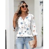 image:imageZeagoo Womens 34 Length Sleeve Tops V Neck Dressy Casual T Shirts Pleated Business Work Blouses Basic Tees S3XLBf290