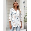 image:imageZeagoo Womens 34 Length Sleeve Tops V Neck Dressy Casual T Shirts Pleated Business Work Blouses Basic Tees S3XLBf290