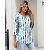 image:imageZeagoo Womens 34 Length Sleeve Tops V Neck Dressy Casual T Shirts Pleated Business Work Blouses Basic Tees S3XLCx329