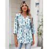 image:imageZeagoo Womens 34 Length Sleeve Tops V Neck Dressy Casual T Shirts Pleated Business Work Blouses Basic Tees S3XLCx329