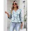 image:imageZeagoo Womens 34 Length Sleeve Tops V Neck Dressy Casual T Shirts Pleated Business Work Blouses Basic Tees S3XLCx329