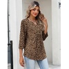 image:imageZeagoo Womens 34 Length Sleeve Tops V Neck Dressy Casual T Shirts Pleated Business Work Blouses Basic Tees S3XLDan136