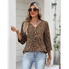 image:imageZeagoo Womens 34 Length Sleeve Tops V Neck Dressy Casual T Shirts Pleated Business Work Blouses Basic Tees S3XLDan136