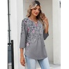 image:imageZeagoo Womens 34 Length Sleeve Tops V Neck Dressy Casual T Shirts Pleated Business Work Blouses Basic Tees S3XLHf36