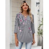image:imageZeagoo Womens 34 Length Sleeve Tops V Neck Dressy Casual T Shirts Pleated Business Work Blouses Basic Tees S3XLHf36