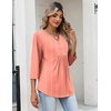 image:imageZeagoo Womens 34 Length Sleeve Tops V Neck Dressy Casual T Shirts Pleated Business Work Blouses Basic Tees S3XLJh586