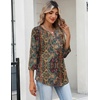 image:imageZeagoo Womens 34 Length Sleeve Tops V Neck Dressy Casual T Shirts Pleated Business Work Blouses Basic Tees S3XLMz721