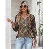 image:imageZeagoo Womens 34 Length Sleeve Tops V Neck Dressy Casual T Shirts Pleated Business Work Blouses Basic Tees S3XLMz721