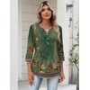 image:imageZeagoo Womens 34 Length Sleeve Tops V Neck Dressy Casual T Shirts Pleated Business Work Blouses Basic Tees S3XLMz839