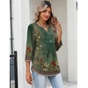 image:imageZeagoo Womens 34 Length Sleeve Tops V Neck Dressy Casual T Shirts Pleated Business Work Blouses Basic Tees S3XLMz839