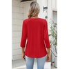 image:imageZeagoo Womens 34 Length Sleeve Tops V Neck Dressy Casual T Shirts Pleated Business Work Blouses Basic Tees S3XLRed
