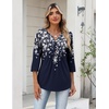 image:imageZeagoo Womens 34 Length Sleeve Tops V Neck Dressy Casual T Shirts Pleated Business Work Blouses Basic Tees S3XLSf103