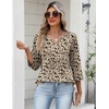 image:imageZeagoo Womens 34 Length Sleeve Tops V Neck Dressy Casual T Shirts Pleated Business Work Blouses Basic Tees S3XLSf154