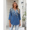 image:imageZeagoo Womens 34 Length Sleeve Tops V Neck Dressy Casual T Shirts Pleated Business Work Blouses Basic Tees S3XLSf233
