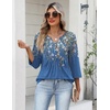 image:imageZeagoo Womens 34 Length Sleeve Tops V Neck Dressy Casual T Shirts Pleated Business Work Blouses Basic Tees S3XLSf233