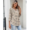 image:imageZeagoo Womens 34 Length Sleeve Tops V Neck Dressy Casual T Shirts Pleated Business Work Blouses Basic Tees S3XLSp31