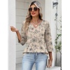 image:imageZeagoo Womens 34 Length Sleeve Tops V Neck Dressy Casual T Shirts Pleated Business Work Blouses Basic Tees S3XLSp31