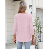 image:imageZeagoo Womens 34 Length Sleeve Tops V Neck Dressy Casual T Shirts Pleated Business Work Blouses Basic Tees S3XLTz300