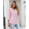 image:imageZeagoo Womens 34 Length Sleeve Tops V Neck Dressy Casual T Shirts Pleated Business Work Blouses Basic Tees S3XLTz300