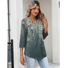 image:imageZeagoo Womens 34 Length Sleeve Tops V Neck Dressy Casual T Shirts Pleated Business Work Blouses Basic Tees S3XLWf71