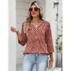 image:imageZeagoo Womens 34 Length Sleeve Tops V Neck Dressy Casual T Shirts Pleated Business Work Blouses Basic Tees S3XLXh518