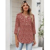 image:imageZeagoo Womens 34 Length Sleeve Tops V Neck Dressy Casual T Shirts Pleated Business Work Blouses Basic Tees S3XLXh518