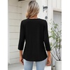 image:imageZeagoo Womens 34 Length Sleeve Tops V Neck Dressy Casual T Shirts Pleated Business Work Blouses Basic Tees S3XLZblack