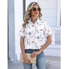 image:imageZeagoo Womens Button Down Blouse Rolled Cuffed Short Sleeve Shirts Casual Work Blouse Summer Hawaiian OutfitsBf112