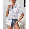 image:imageZeagoo Womens Button Down Blouse Rolled Cuffed Short Sleeve Shirts Casual Work Blouse Summer Hawaiian OutfitsBf112