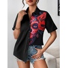 image:imageZeagoo Womens Button Down Blouse Rolled Cuffed Short Sleeve Shirts Casual Work Blouse Summer Hawaiian OutfitsCx256
