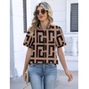 image:imageZeagoo Womens Button Down Blouse Rolled Cuffed Short Sleeve Shirts Casual Work Blouse Summer Hawaiian OutfitsJh308