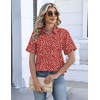 image:imageZeagoo Womens Button Down Blouse Rolled Cuffed Short Sleeve Shirts Casual Work Blouse Summer Hawaiian OutfitsJh590
