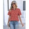image:imageZeagoo Womens Button Down Blouse Rolled Cuffed Short Sleeve Shirts Casual Work Blouse Summer Hawaiian OutfitsJh590