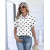 image:imageZeagoo Womens Button Down Blouse Rolled Cuffed Short Sleeve Shirts Casual Work Blouse Summer Hawaiian OutfitsJh592
