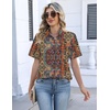 image:imageZeagoo Womens Button Down Blouse Rolled Cuffed Short Sleeve Shirts Casual Work Blouse Summer Hawaiian OutfitsMz721