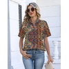 image:imageZeagoo Womens Button Down Blouse Rolled Cuffed Short Sleeve Shirts Casual Work Blouse Summer Hawaiian OutfitsMz721
