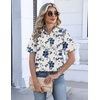 image:imageZeagoo Womens Button Down Blouse Rolled Cuffed Short Sleeve Shirts Casual Work Blouse Summer Hawaiian OutfitsSf198