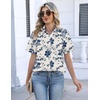 image:imageZeagoo Womens Button Down Blouse Rolled Cuffed Short Sleeve Shirts Casual Work Blouse Summer Hawaiian OutfitsSf198