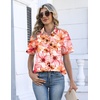 image:imageZeagoo Womens Button Down Blouse Rolled Cuffed Short Sleeve Shirts Casual Work Blouse Summer Hawaiian OutfitsWf97