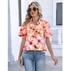 image:imageZeagoo Womens Button Down Blouse Rolled Cuffed Short Sleeve Shirts Casual Work Blouse Summer Hawaiian OutfitsWf97