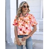 image:imageZeagoo Womens Button Down Blouse Rolled Cuffed Short Sleeve Shirts Casual Work Blouse Summer Hawaiian OutfitsWf97
