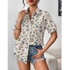 image:imageZeagoo Womens Button Down Blouse Rolled Cuffed Short Sleeve Shirts Casual Work Blouse Summer Hawaiian OutfitsXh216