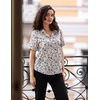 image:imageZeagoo Womens Button Down Blouse Rolled Cuffed Short Sleeve Shirts Casual Work Blouse Summer Hawaiian OutfitsXh216